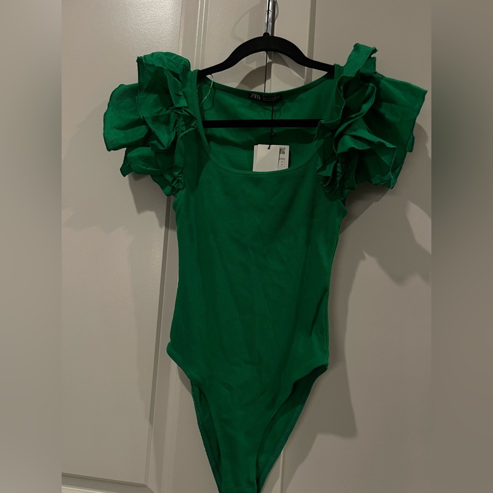 Zara green bodysuit